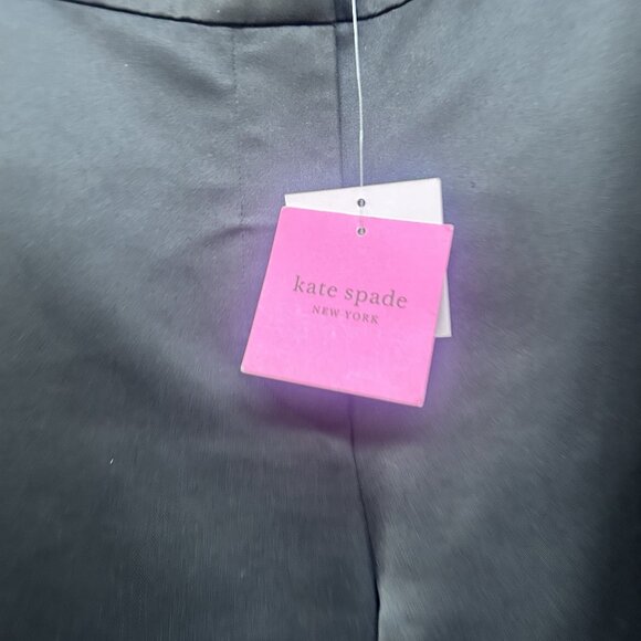 Kate Spade Black Tech Satin Feather-Trim Pants Size 6 NWT - Picture 4 of 10